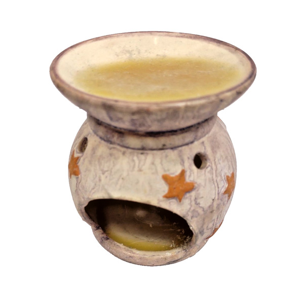 VTG 90s Ceramic Giftcraft Crescent Moon & Stars Celestial Wax-Oil Warmer 3.5" - Picture 3 of 8